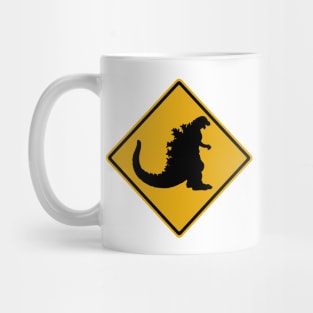 Monster Suit 1954 Silhouette Road Sign Mug